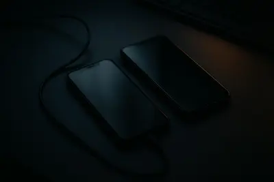 Smartphone glowing softly in darkness