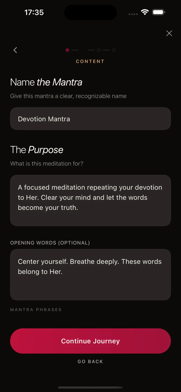 Mantra setup
